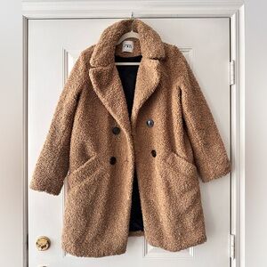 Brown Zara Teddy Coat